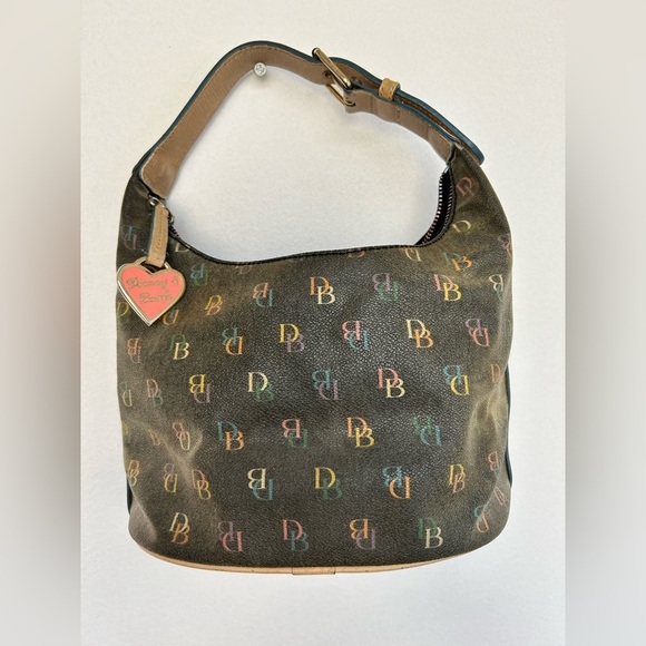 Y2K Vintage Dooney & Bourke Rainbow Logo Brown Mini bag - Picture 1 of 10